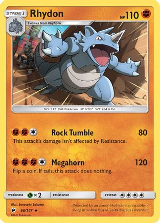 Rhydon 066  SM  Burning Shadows - Uncommon