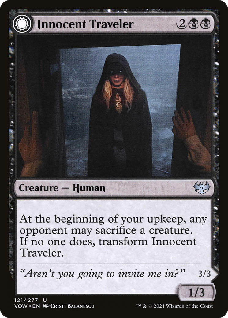 Innocent Traveler (VOW-121) - Innistrad: Crimson Vow: (Double Faced Transform) Foil