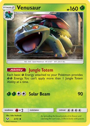 Venusaur 003  - Reverse Holofoil Shining Legends - Uncommon