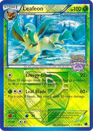 Leafeon (State Championships) 011/116  - Reverse Holofoil League & Championship Cards - Promo