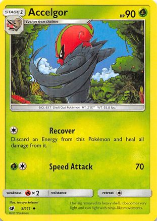 Accelgor 009  - Reverse Holofoil SM  Crimson Invasion - Uncommon