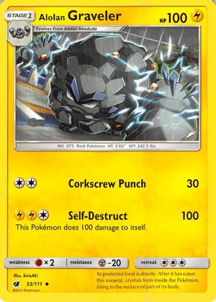 Alolan Graveler/111  SM  Crimson Invasion - Uncommon