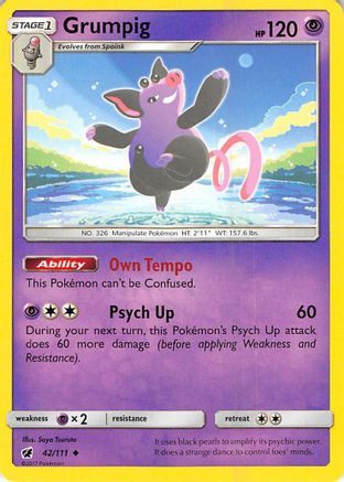 Grumpig 042  SM  Crimson Invasion - Uncommon