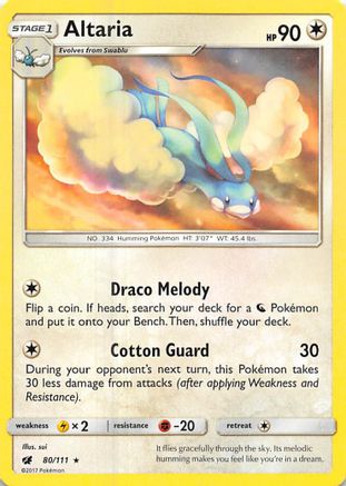Altaria 080  - Reverse Holofoil SM  Crimson Invasion - Rare