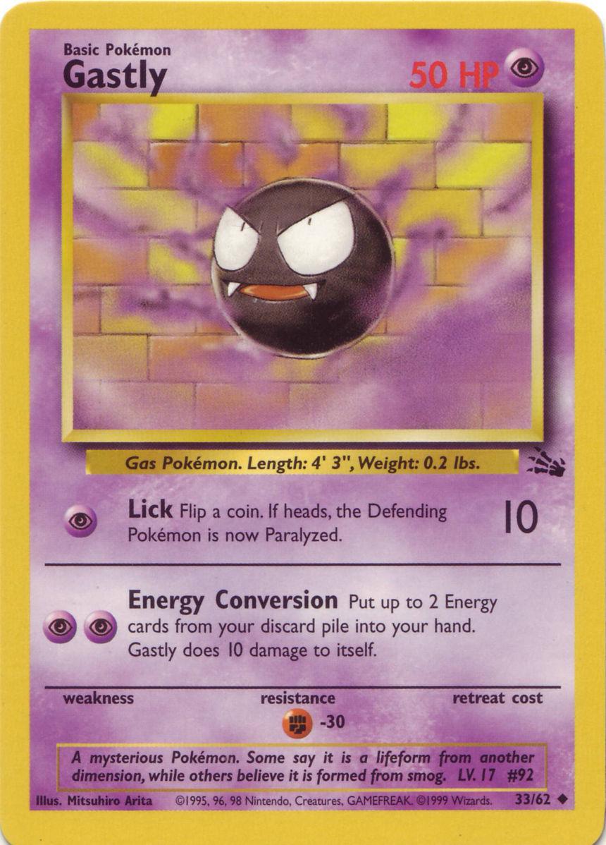 Gastly 033  - Unlimited Fossil - Uncommon