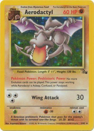 Aerodactyl (1) (1) 001  - Unlimited Holofoil Fossil - Holo Rare