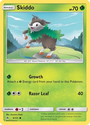 Skiddo  - Reverse Holofoil SM  Forbidden Light - Common