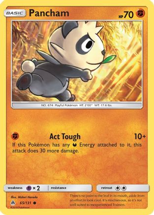 Pancham 065  - Reverse Holofoil SM  Forbidden Light - Common