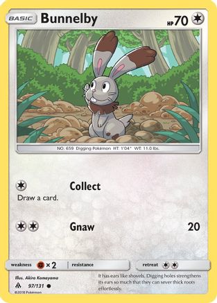 Bunnelby 097  - Reverse Holofoil SM  Forbidden Light - Common