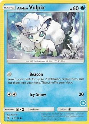 Alolan Vulpix (14)  SM Trainer Kit Alolan Sandslash & Alolan Ninetales - Common