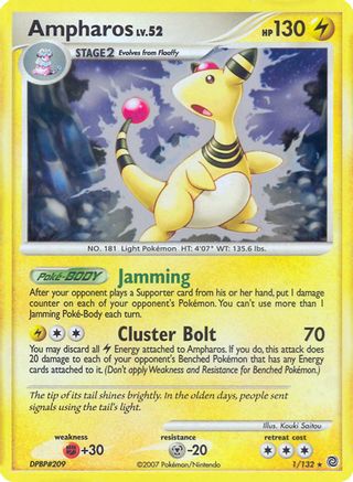 Ampharos - 1/132 (DP Secret Wonders)/132  Deck Exclusives - Rare