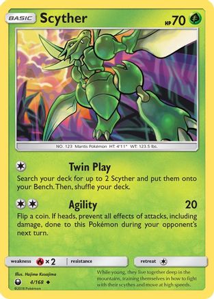 Scyther/168  - Reverse Holofoil SM  Celestial Storm - Uncommon