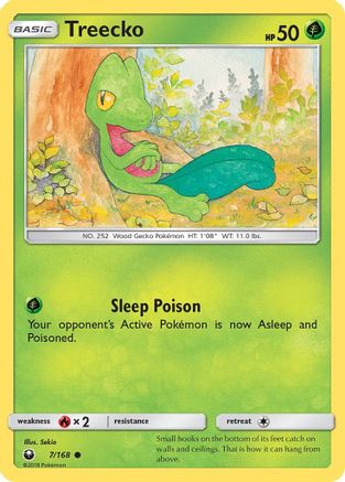 Treecko (7) (7) 007  - Reverse Holofoil SM  Celestial Storm - Common