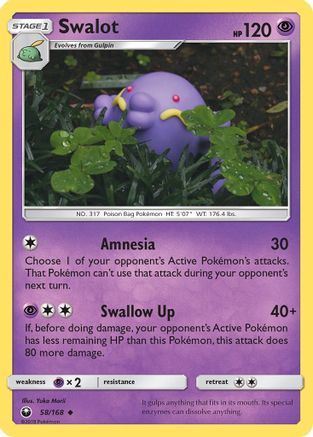 Swalot 058  - Reverse Holofoil SM  Celestial Storm - Uncommon