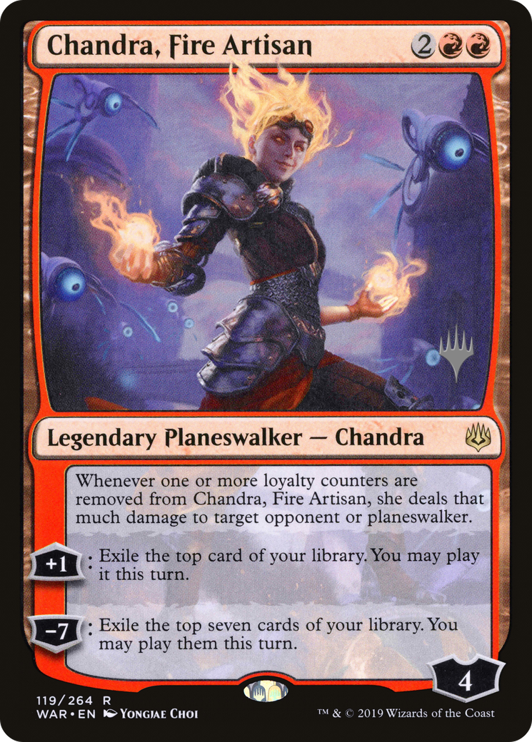 Chandra, Fire Artisan (PPELD-119) - War of the Spark Promos Foil