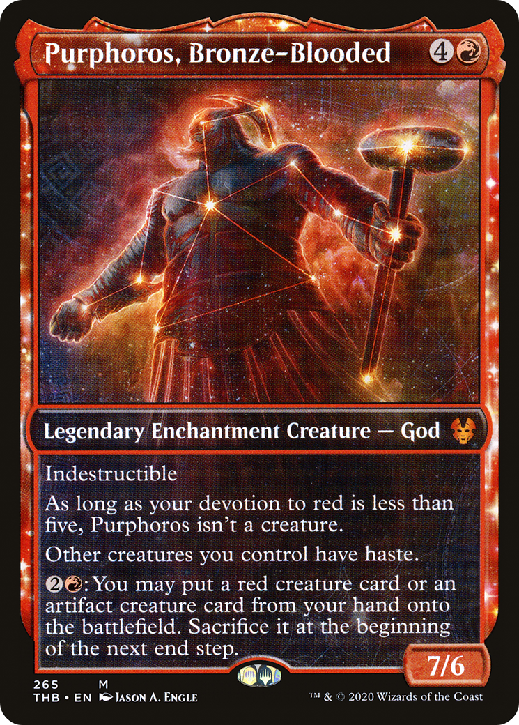 Purphoros, Bronze-Blooded (Showcase) (THB-265) - Theros Beyond Death: (enchantment, Showcase)