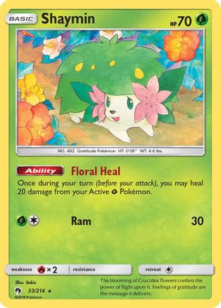 Shaymin 033  - Holofoil SM  Lost Thunder - Holo Rare