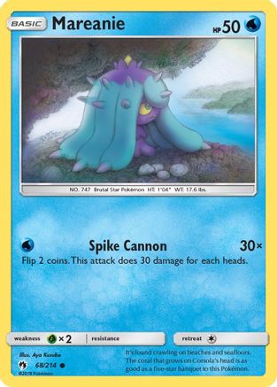 Mareanie (68)  - Reverse Holofoil SM  Lost Thunder - Common