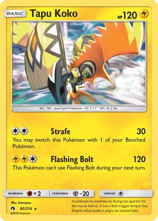 Tapu Koko  - Holofoil SM  Lost Thunder - Holo Rare