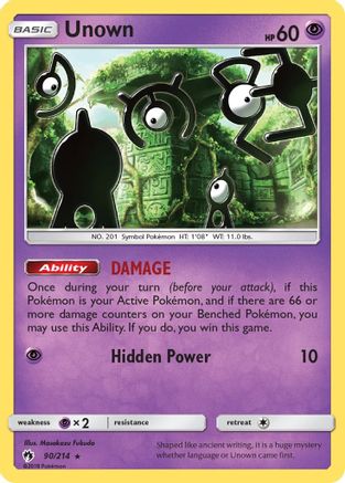 Unown (90) (90) 090  SM  Lost Thunder - Rare