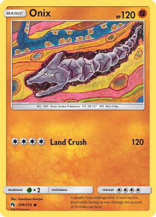 Onix 109  - Reverse Holofoil SM  Lost Thunder - Common