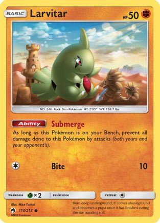 Larvitar (114) (114) 114  - Reverse Holofoil SM  Lost Thunder - Common