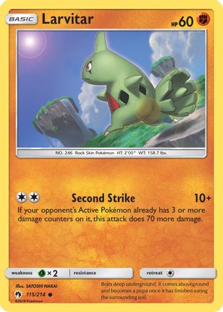 Larvitar (115) (115) 115/214  - Reverse Holofoil SM  Lost Thunder - Common