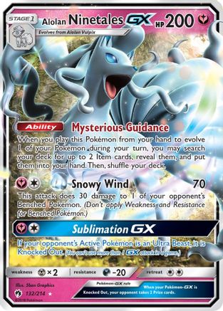 Alolan Ninetales GX 132  - Holofoil SM  Lost Thunder - Ultra Rare