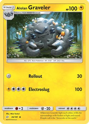 Alolan Graveler 036  - Reverse Holofoil SM  Team Up - Uncommon
