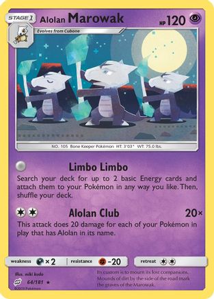 Alolan Marowak 064  - Reverse Holofoil SM  Team Up - Rare