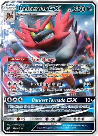 Incineroar GX 097  - Holofoil SM  Team Up - Ultra Rare
