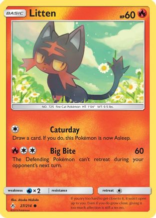 Litten (27) (27) 027  - Reverse Holofoil SM  Unbroken Bonds - Common