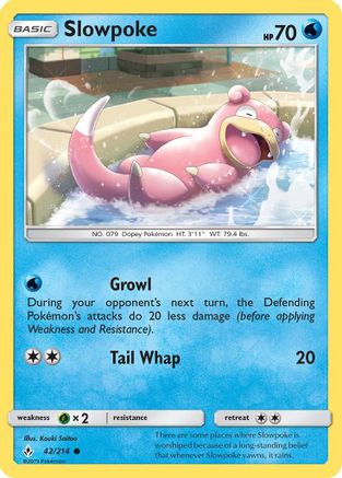 Slowpoke 042  - Reverse Holofoil SM  Unbroken Bonds - Common