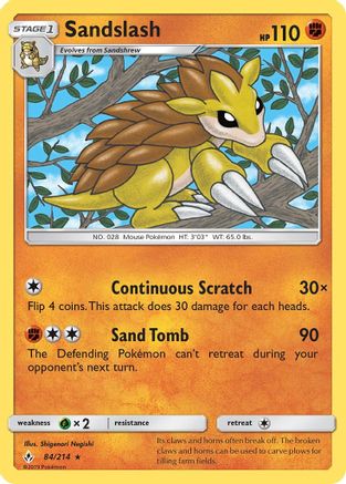 Sandslash  - Reverse Holofoil SM  Unbroken Bonds - Rare