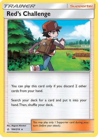 Red's Challenge 184  - Holofoil SM  Unbroken Bonds - Holo Rare