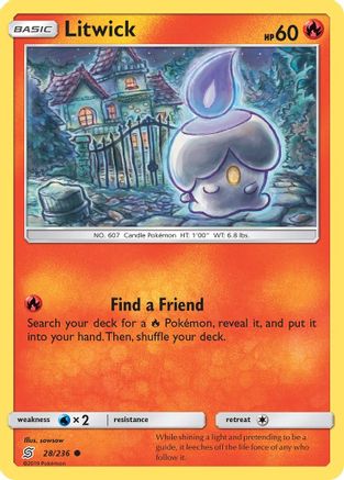 Litwick (28) (28) 028  - Reverse Holofoil SM  Unified Minds - Common