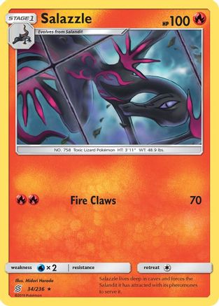 Salazzle (34)  - Reverse Holofoil SM  Unified Minds - Rare