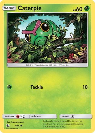 Caterpie 001  - Reverse Holofoil Hidden Fates - Common