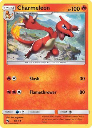 Charmeleon 008  - Reverse Holofoil Hidden Fates - Uncommon