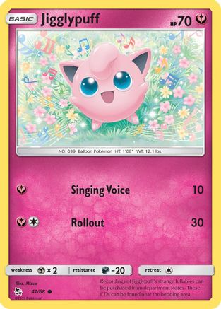Jigglypuff 041  - Reverse Holofoil Hidden Fates - Common