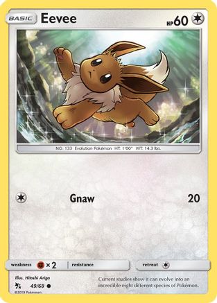 Eevee (49) (49) 049  - Reverse Holofoil Hidden Fates - Common