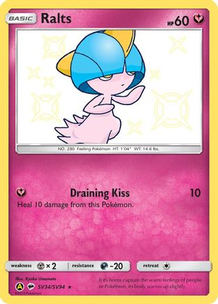 Ralts SV34  - Holofoil Hidden Fates Shiny Vault - Shiny Holo Rare