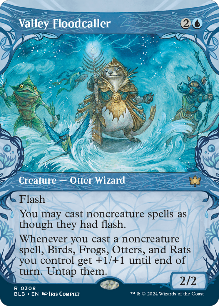 Valley Floodcaller (Showcase) (BLB-308) - Bloomburrow: (Showcase) (Borderless) Foil