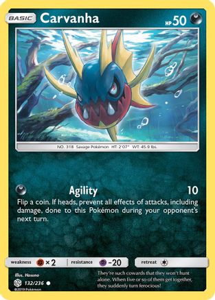 Carvanha  - Reverse Holofoil SM  Cosmic Eclipse - Common