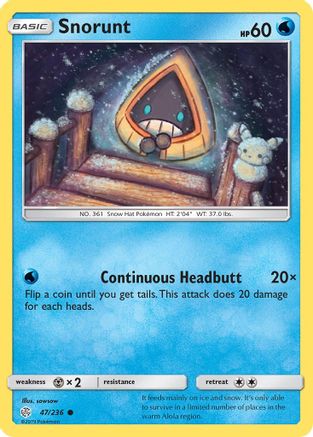 Snorunt 047  - Reverse Holofoil SM  Cosmic Eclipse - Common