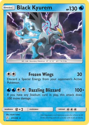 Black Kyurem 061/236  - Reverse Holofoil SM  Cosmic Eclipse - Holo Rare