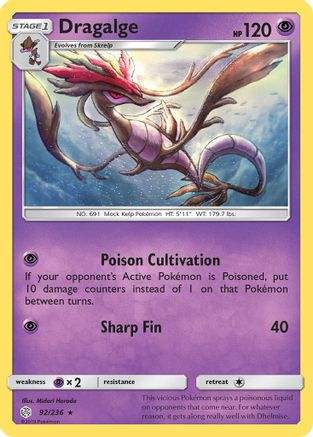 Dragalge 092/236  - Reverse Holofoil SM  Cosmic Eclipse - Rare