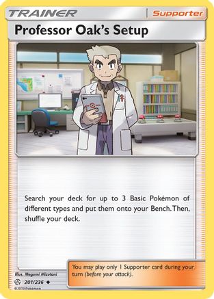 Professor Oak's Setup 201  - Reverse Holofoil SM  Cosmic Eclipse - Uncommon