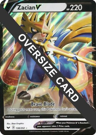 Zacian V - 138/202/202  - Holofoil Jumbo Cards - Promo