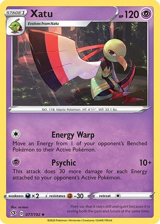Xatu 077  - Reverse Holofoil SWSH02 Rebel Clash - Uncommon